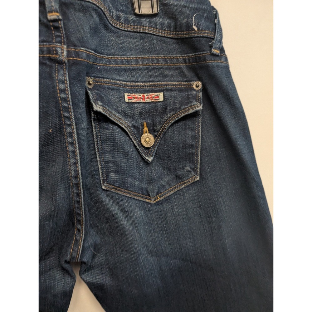Hudson Jeans Beth Baby Boot Low Rise Back Sawtooth Flap Pockets 26 Buckle Bunny - Picture 8 of 10